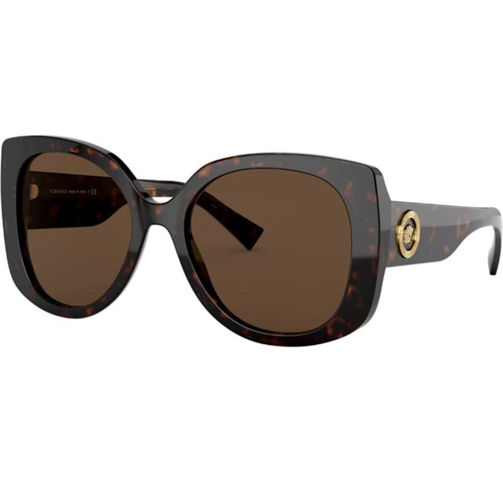 VERSACE Gold Medusa VE4387 108/73 Havana Oversized Sunglasses Brown Tortoise